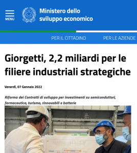 Contratti di sviluppo Mise Artemide